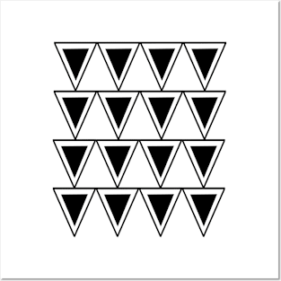 Black triangle pattern Posters and Art